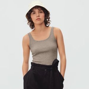 Everlane Pima Micro-Rib Tank in burnt sugar